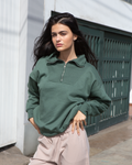 SUDADERA LAVADA CIERRE Y RIB DELANTERO TAM